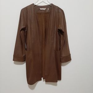 Soft Surroundings Brown Long Open Cardigan Small